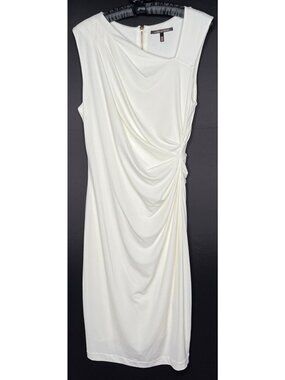 Victoria's Secret Women's Asymmetrical Shift Ruched Dress - White XS